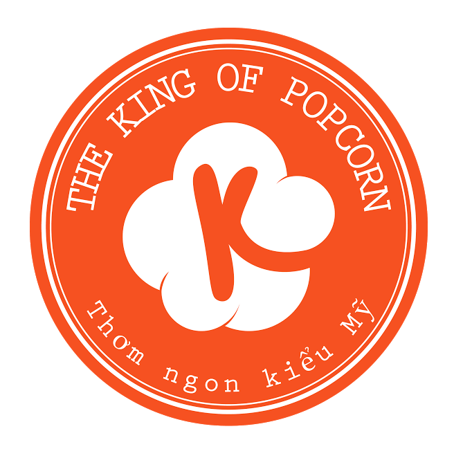 thiết kế logo đơn giản và đẹp - thương hiệu bỏng ngô The king of Popcorn