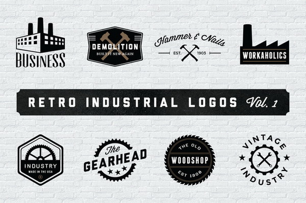 Thiết kế logo xu hướng vintage dạng công nghiệp